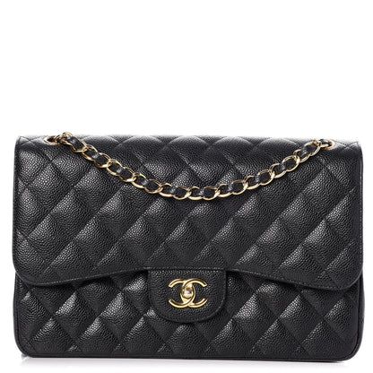 Chanel Caviar Quilted Jumbo Double Flap Black 1 of 9