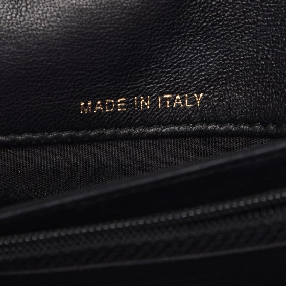 Lambskin Diamond Studded Chain Clutch Black