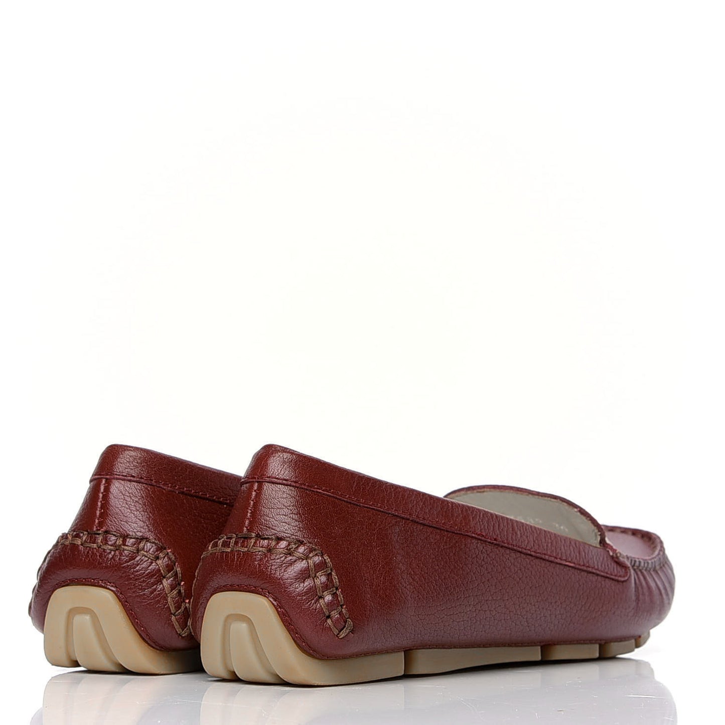 Calfskin Womens Driver Loafers 36 Russet