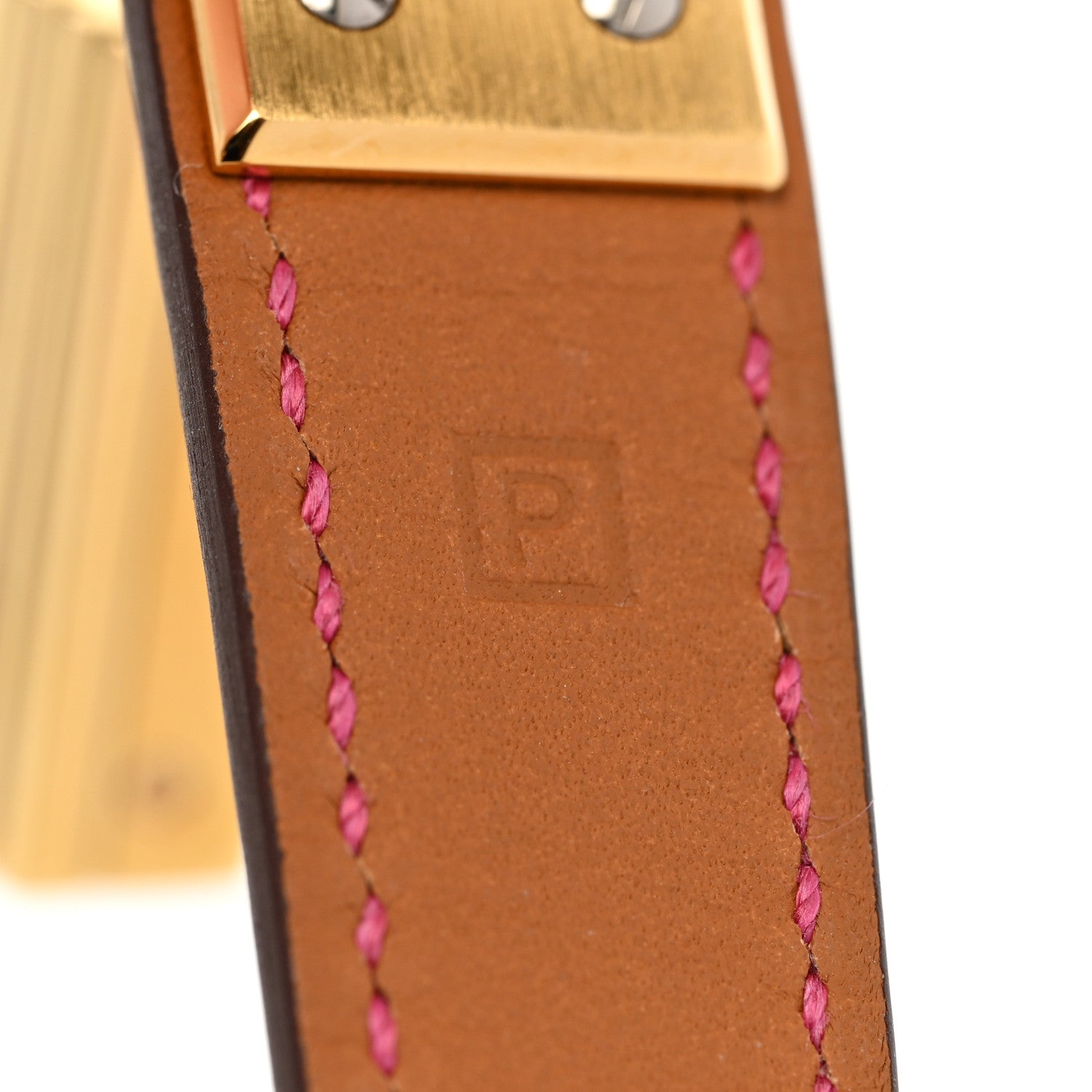 Hermes Stainless Steel Alligator 20mm Kelly Cadena Quartz Watch Framboise 6 of 6