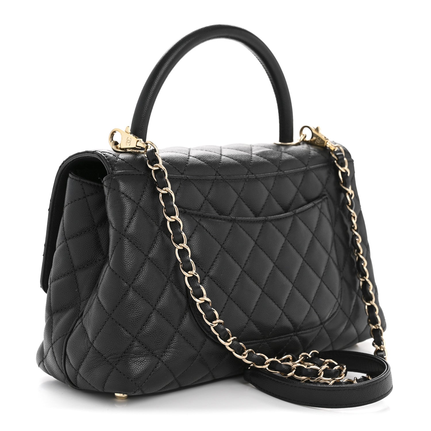Chanel Caviar Quilted Small Coco Handle Flap Black 3 of 15