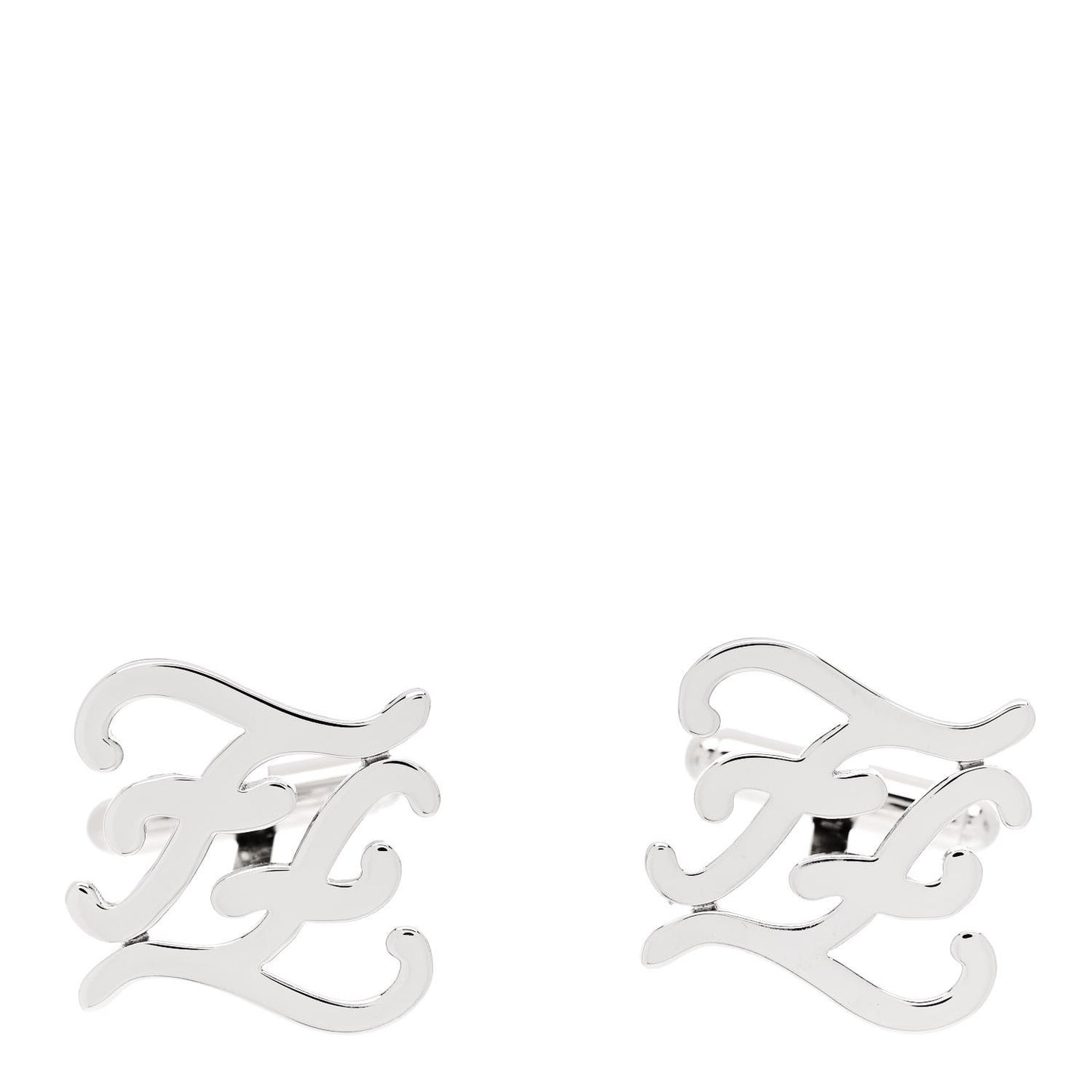 Metal Kaligraphy Cufflinks Silver