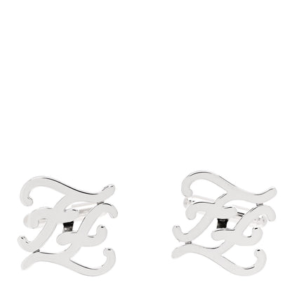 Fendi Metal Kaligraphy Cufflinks Silver 1 of 6