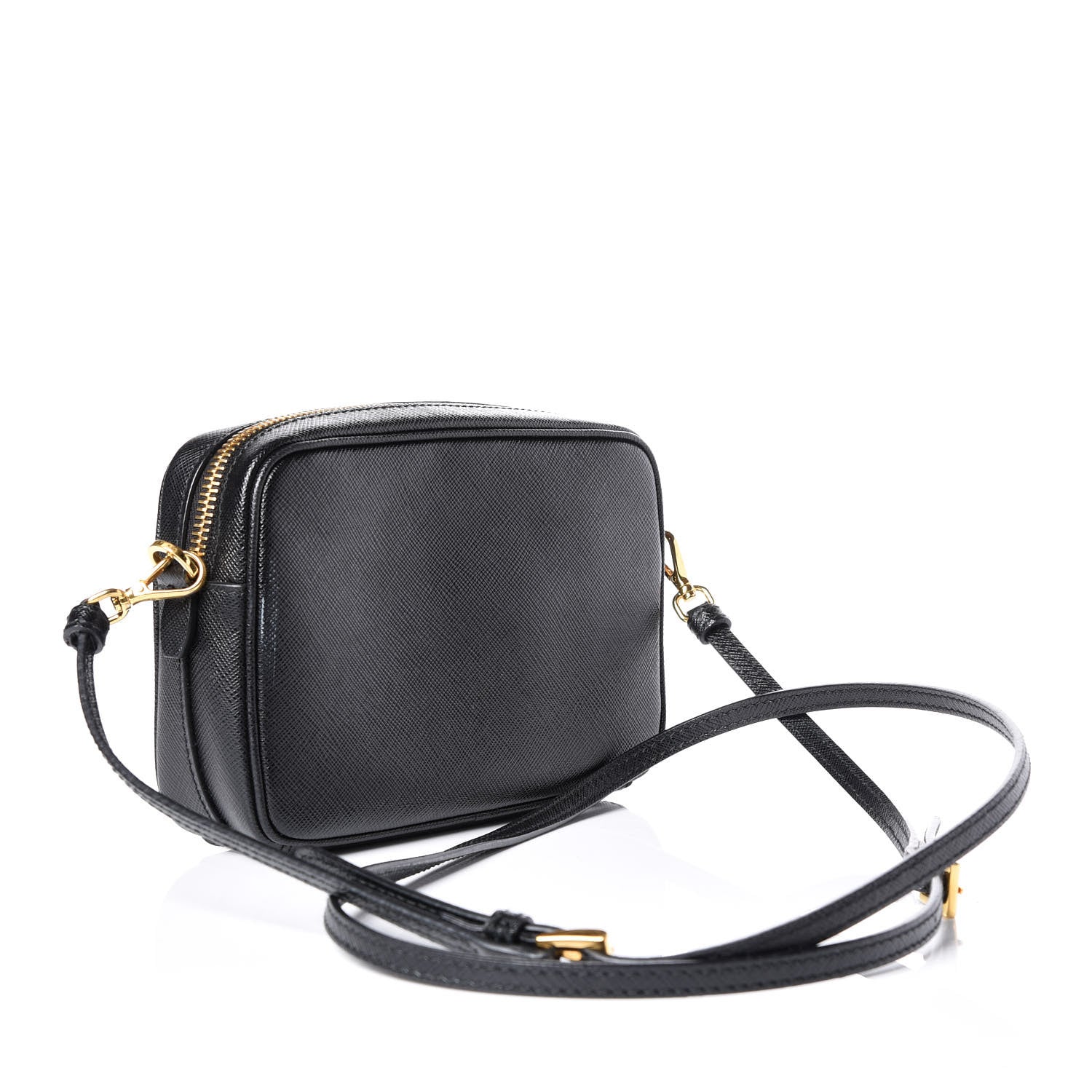 Prada Saffiano Lux Small Camera Crossbody Bag Black 2 of 10