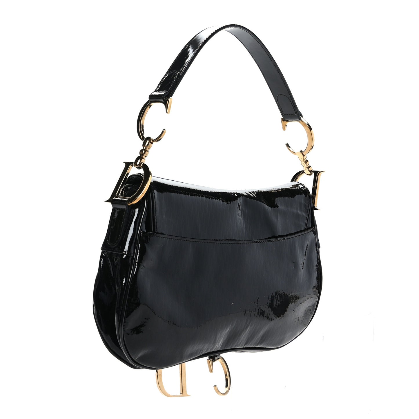 Patent Diorissimo Double Saddle Bag Black