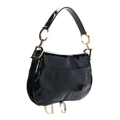 Christian Dior Patent Diorissimo Double Saddle Bag Black 3 of 9
