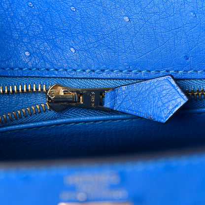 Hermes Ostrich Kelly Sellier 25 Bleuet 12 of 40