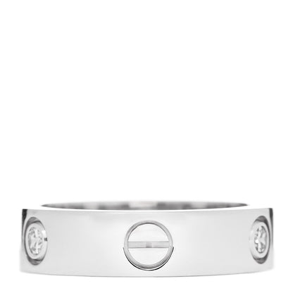 Cartier 18K White Gold 3 Diamond 5.5mm LOVE Ring 58 8.5 3 of 6