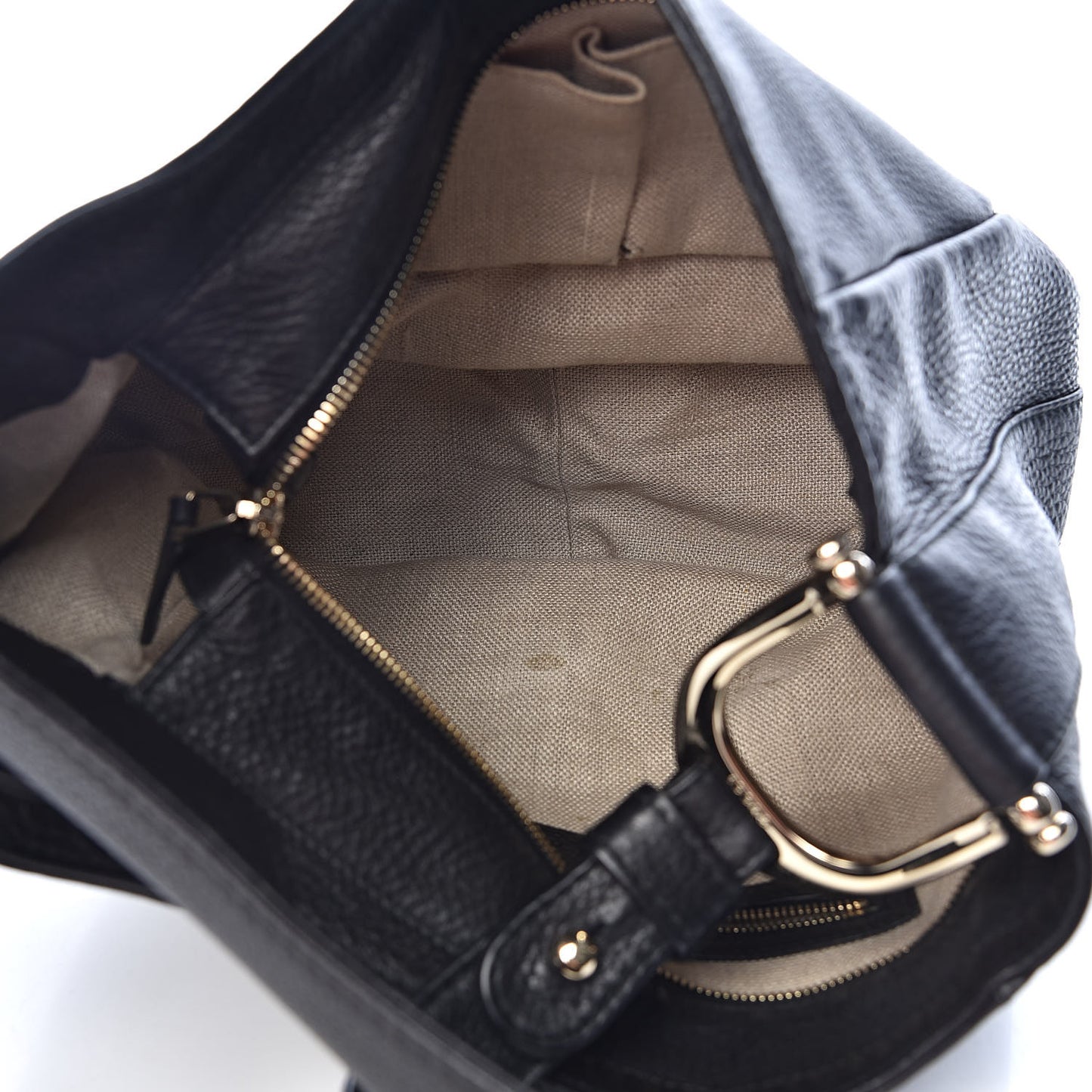 Pebbled Calfskin Shoulder Bag Black