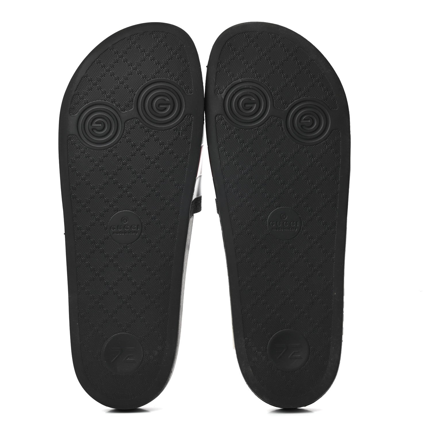 Gucci Rubber Web Mens Pool Slide Sandals 13 Black Mystic White Hibiscus Red Marine 5 of 7