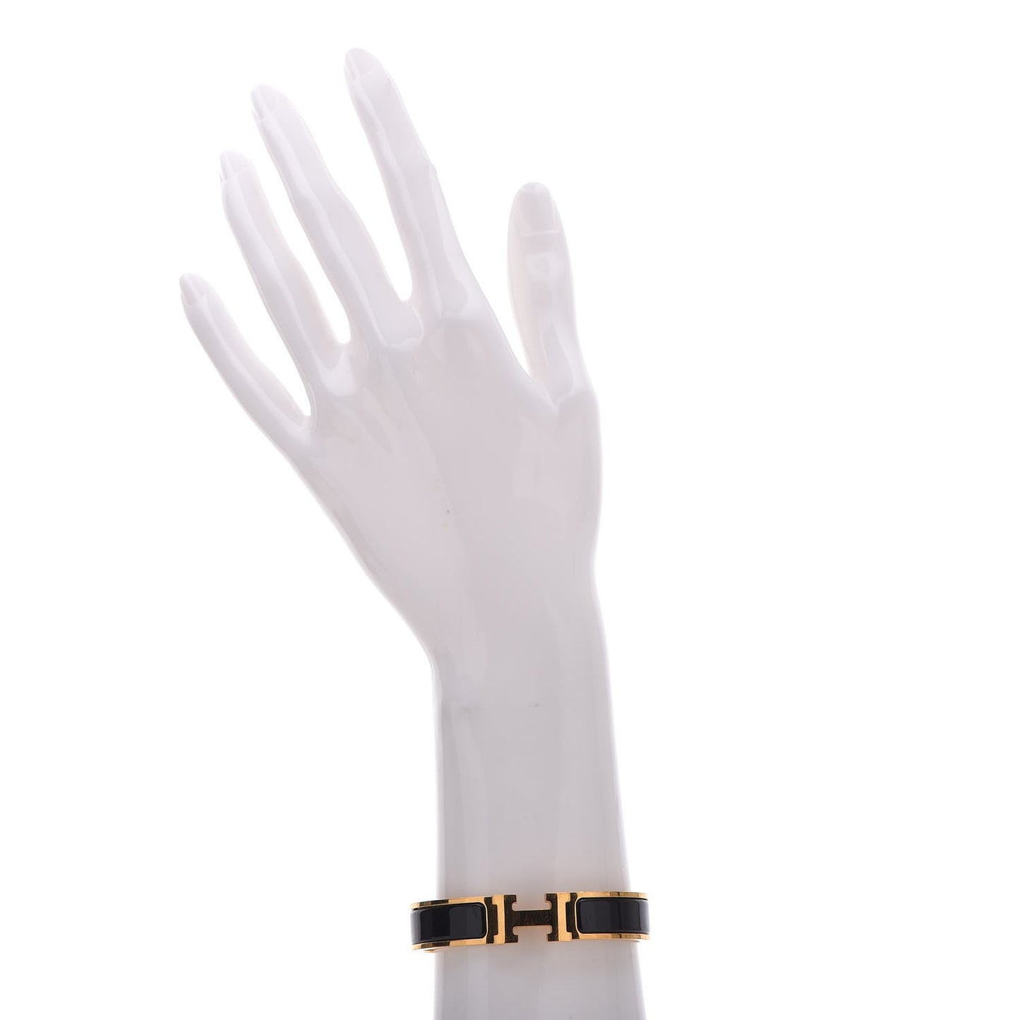 Enamel Narrow Clic Clac H Bracelet PM Black
