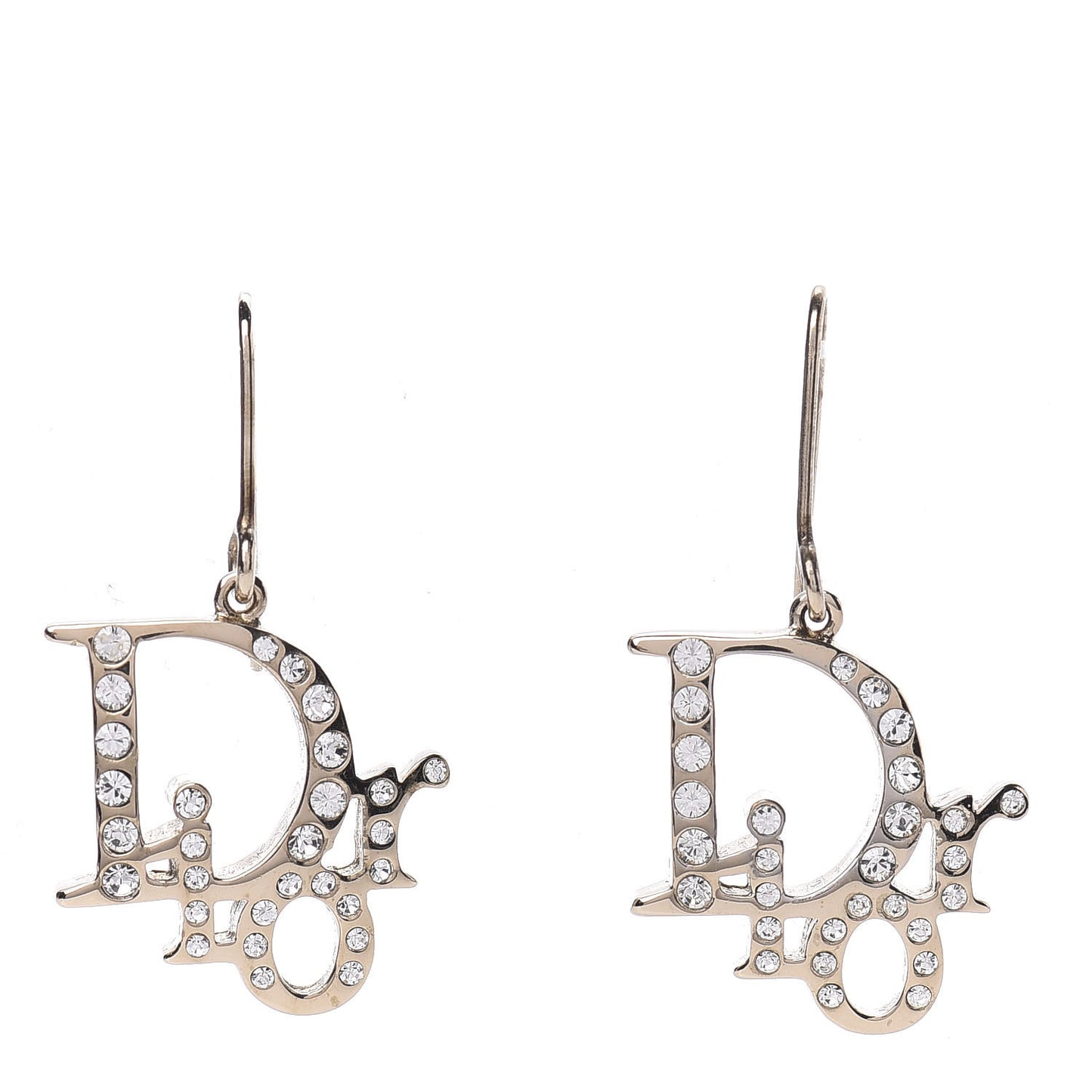 Crystal Logo Earrings Silver