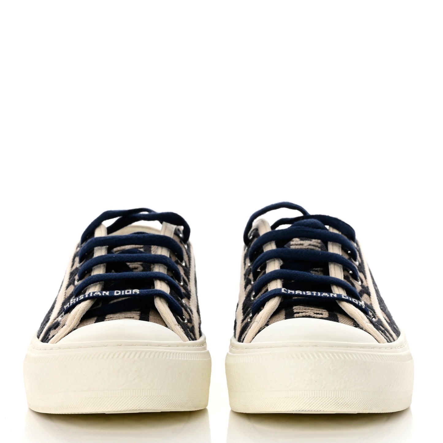 Canvas Oblique Walk'N'Dior Low Top Sneakers 36.5 Deep Blue