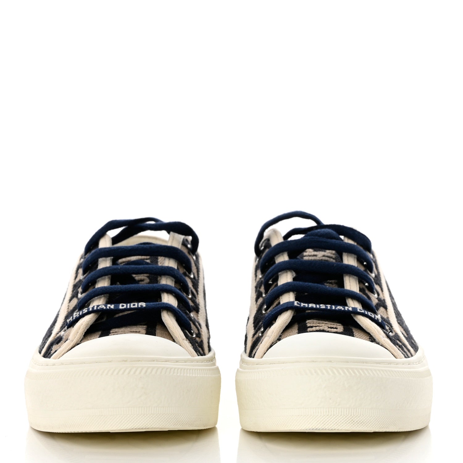 Christian Dior Canvas Oblique Walk'N'Dior Low Top Sneakers 36.5 Deep Blue 2 of 7
