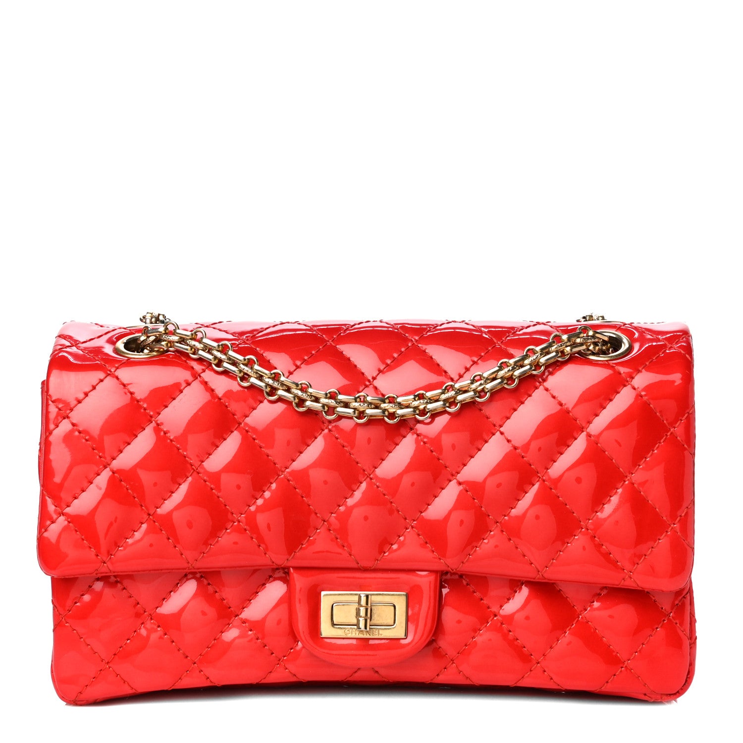 Chanel Patent Quilted Accordion Reissue 2.55 Flap Red 2 of 11