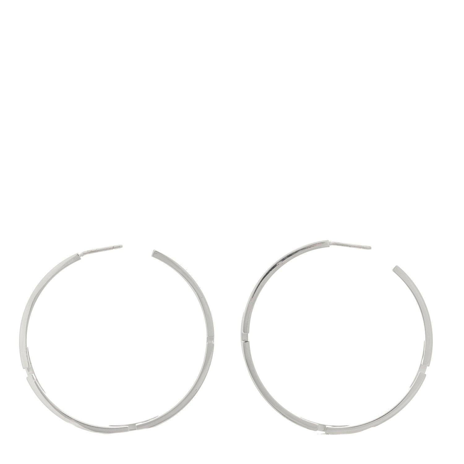 Gucci Sterling Silver G Cut Out Hoop Earrings 3 of 5