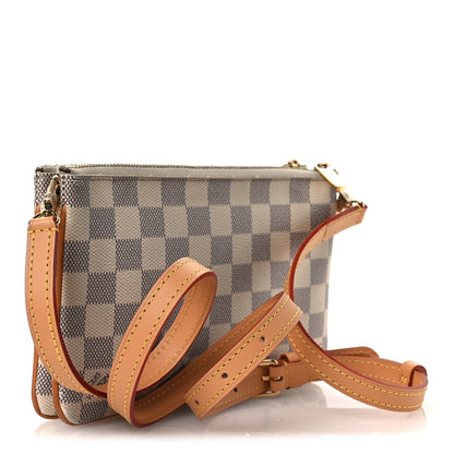 Louis Vuitton Damier Azur Double Zip Pochette 3 of 14
