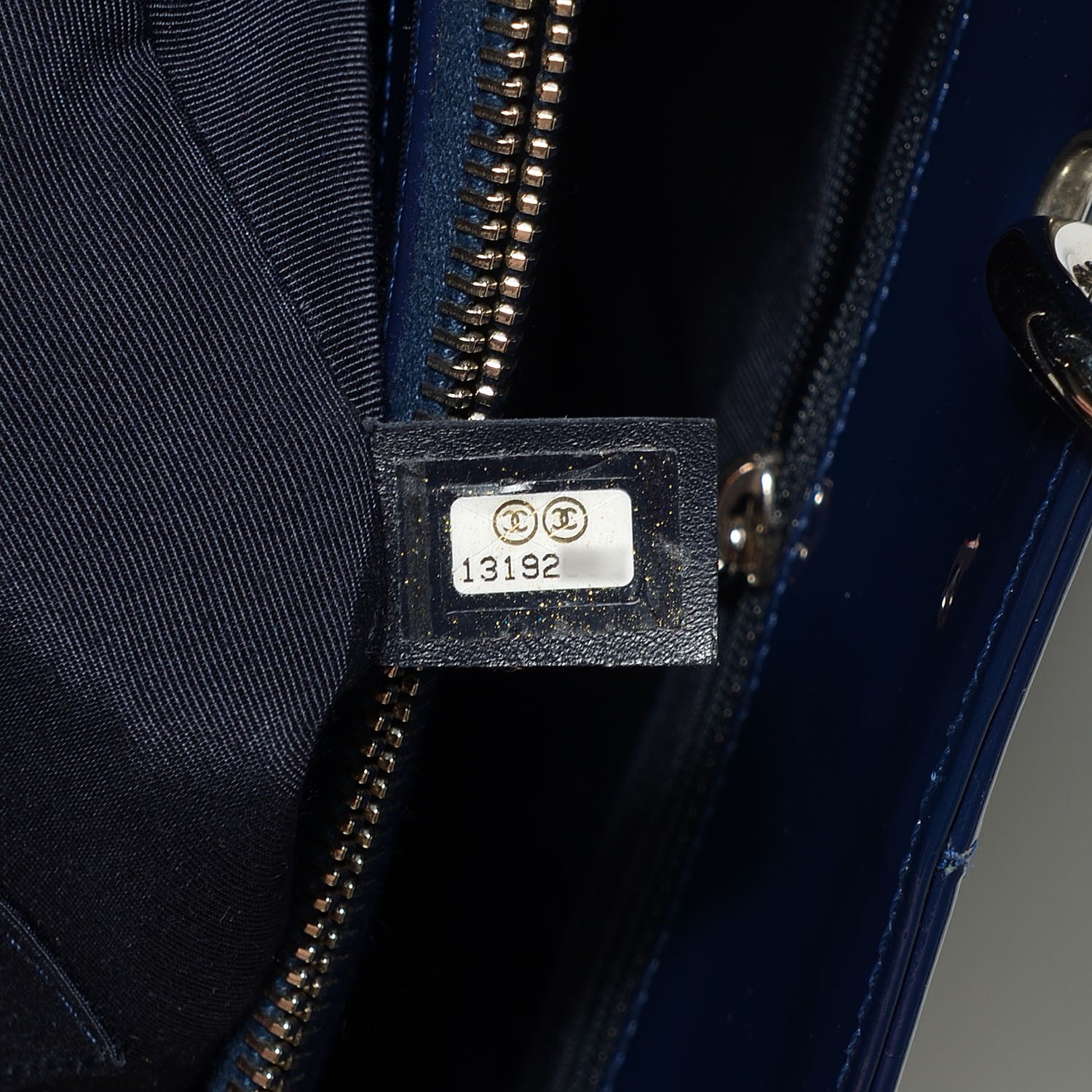 Chanel Quilted Patent Grand Shopping Tote GST Navy Blue 8 of 8