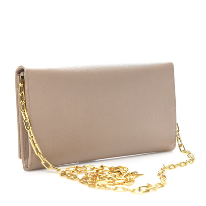 Prada Saffiano Metal Bar Chain Wallet Cammeo 3 of 11