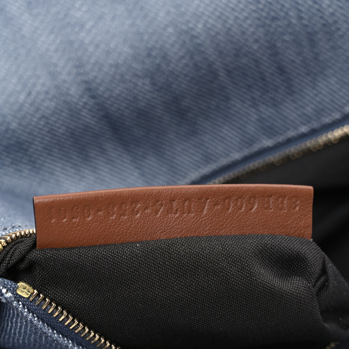 Denim Vitello Fringe FF Embroidered Baguette Myrtle Dark Nut