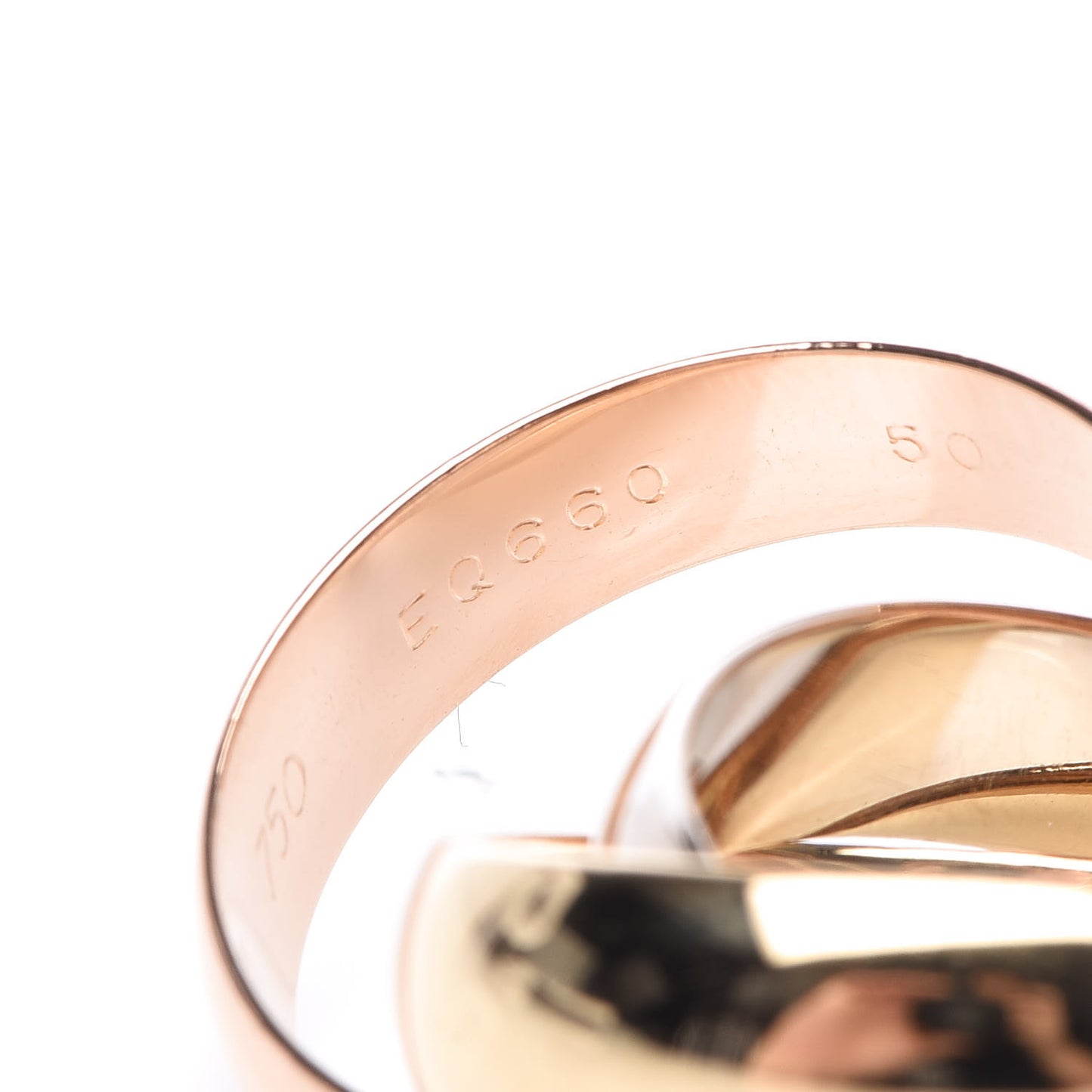 18K Pink Yellow White Gold Large Trinity Ring 50 5.25