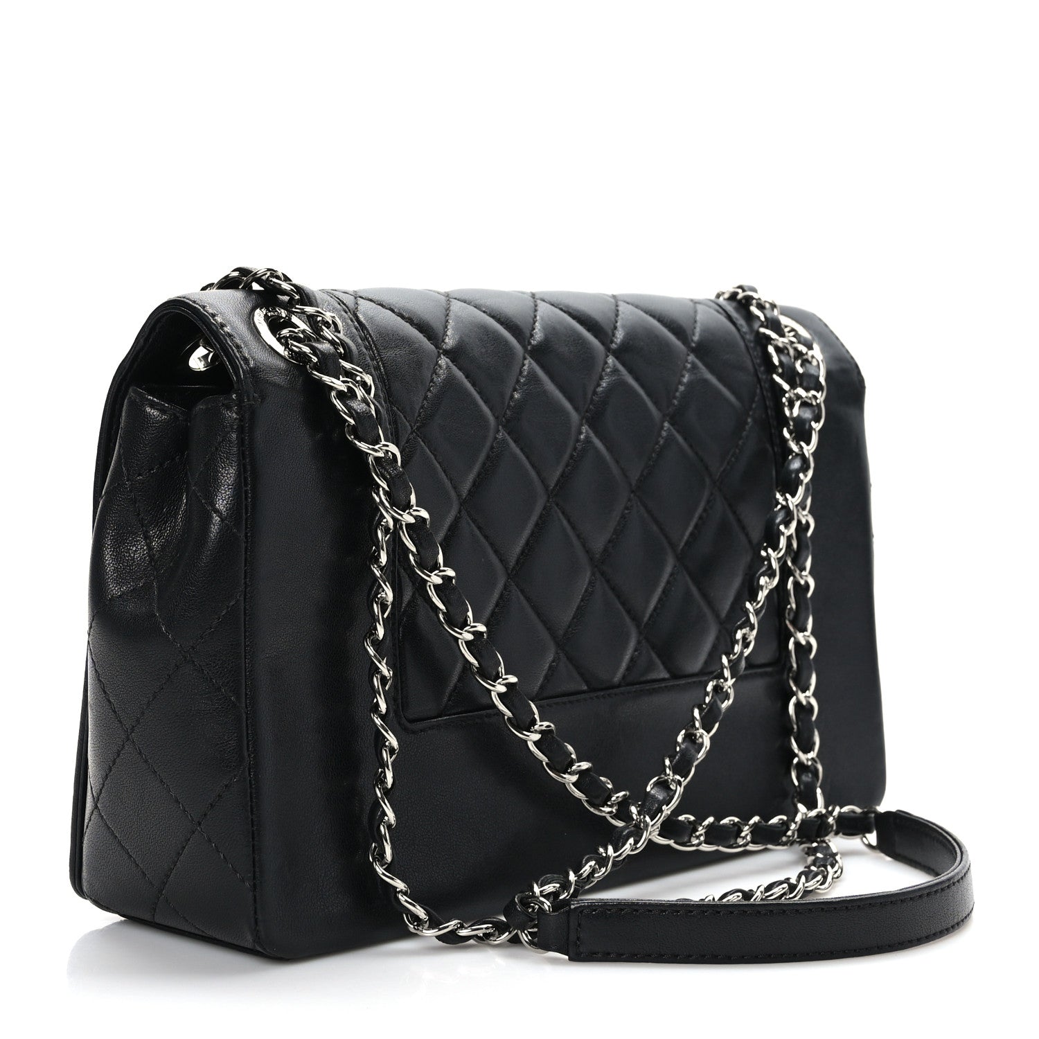Chanel Sheepskin Quilted Vintage Mademoiselle Flap Black 3 of 10