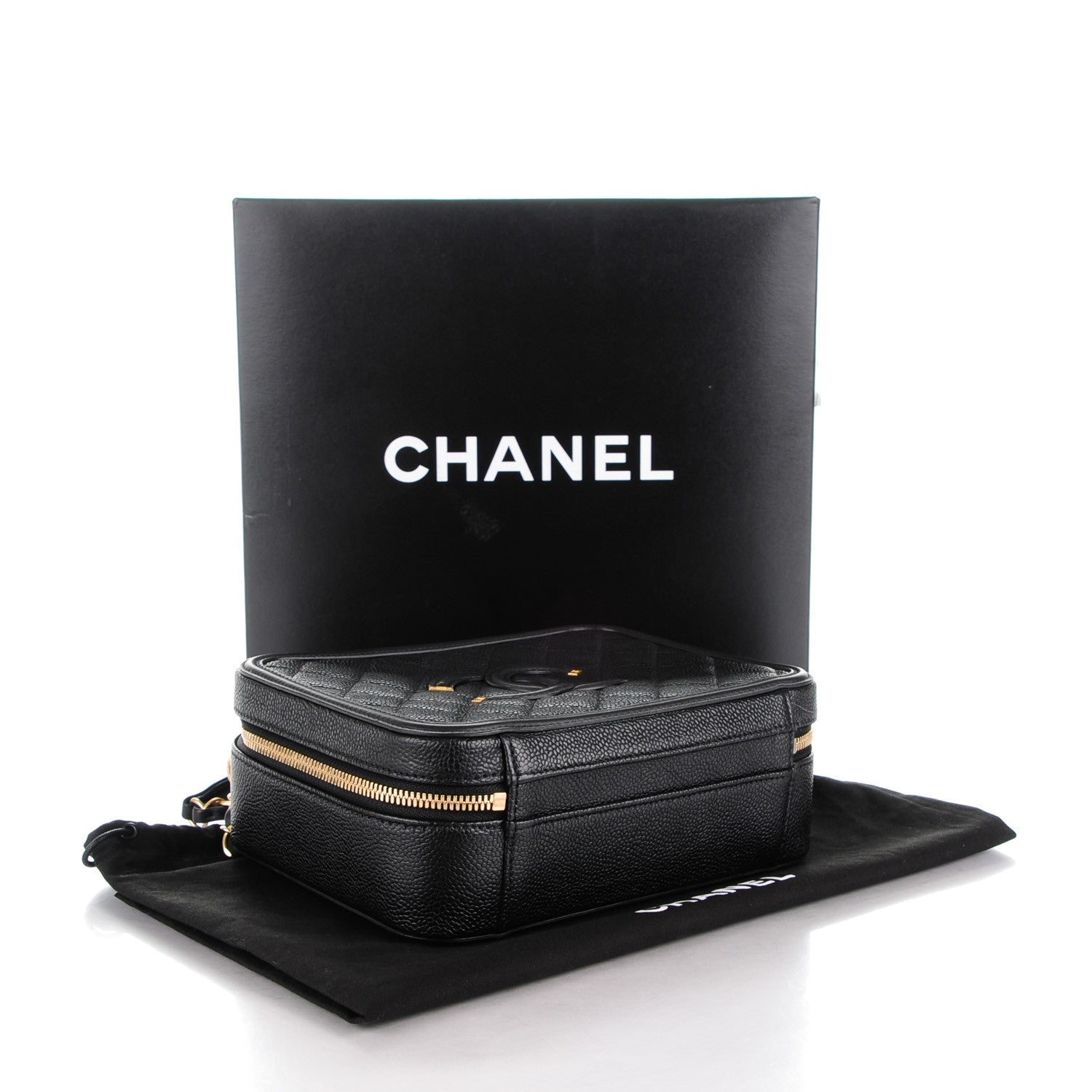 Chanel Caviar Quilted Medium CC Filigree Vanity Case Black 4 of 8