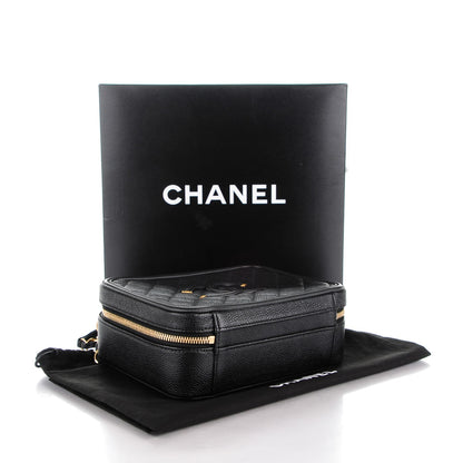 Chanel Caviar Quilted Medium CC Filigree Vanity Case Black 4 of 8