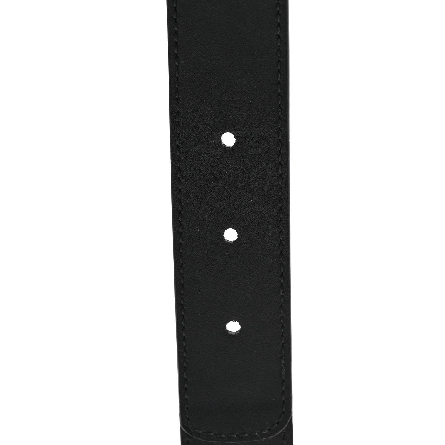 Gucci GG Supreme Monogram Matte Plutone Calfskin Double G 30mm Belt 75 30 Beige Ebony Black 4 of 5