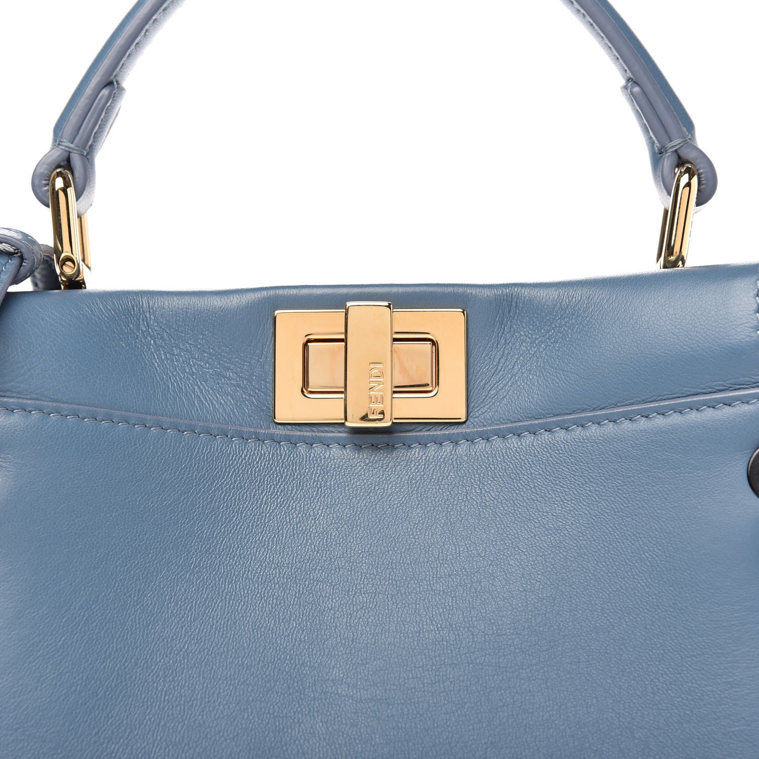 Fendi Nappa Lace Up Mini Peekaboo Iconic Satchel Cobalto 9 of 9