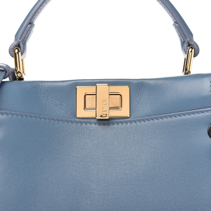 Fendi Nappa Lace Up Mini Peekaboo Iconic Satchel Cobalto 9 of 9