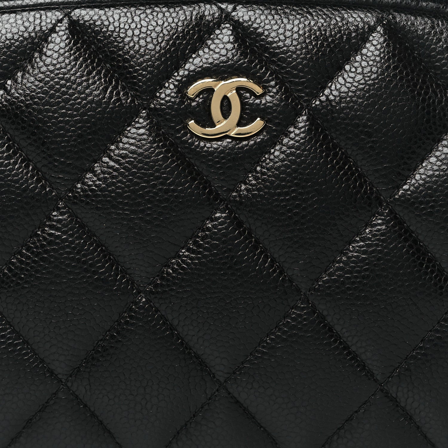 Chanel Caviar Quilted Small Curvy Pouch Cosmetic Case Black 8 of 10