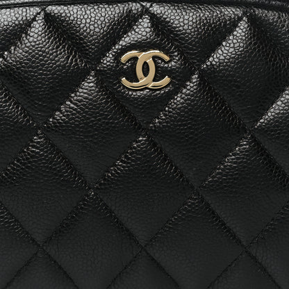 Chanel Caviar Quilted Small Curvy Pouch Cosmetic Case Black 8 of 10