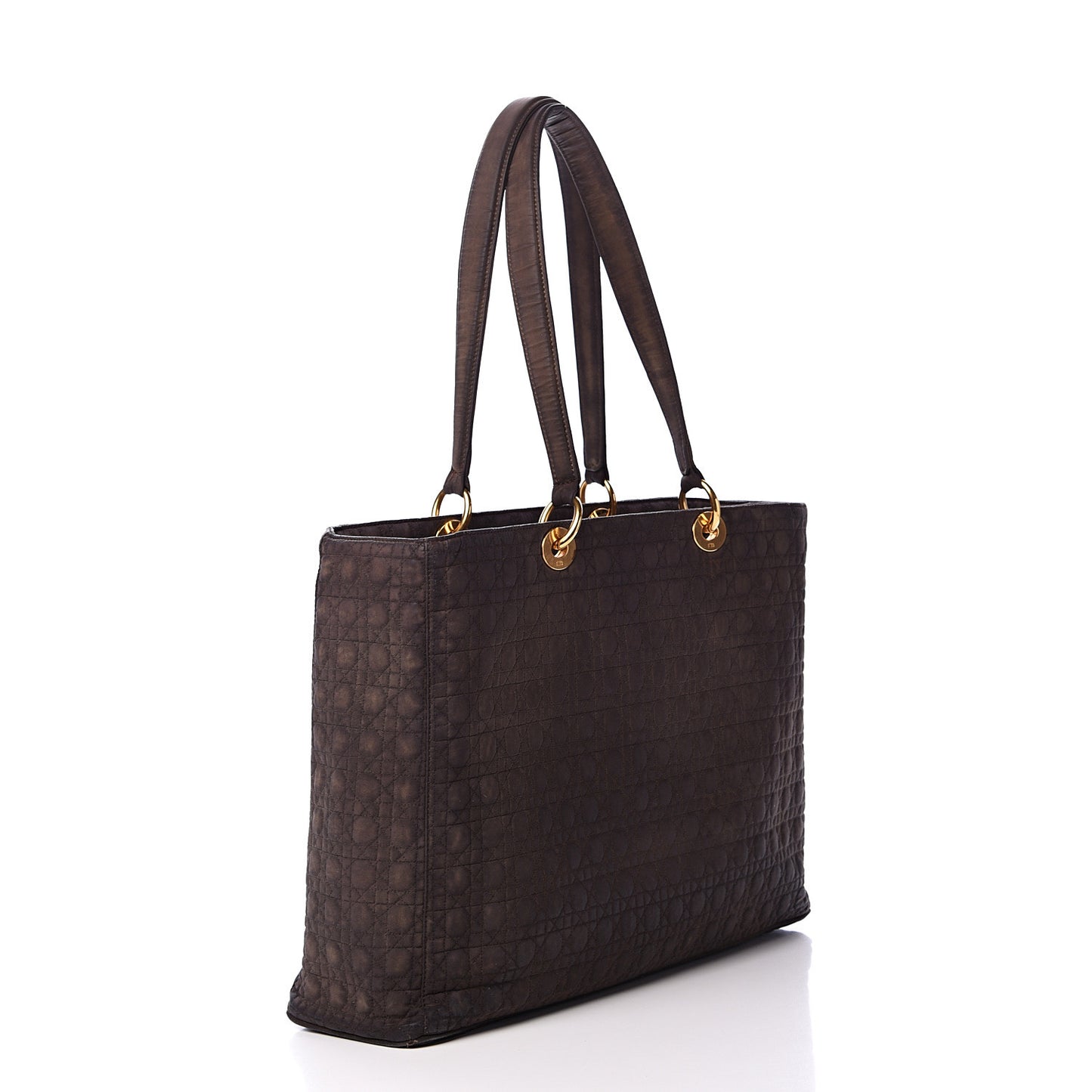Nylon Cannage Large Lady Dior Tote Brown