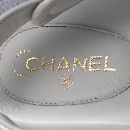 Chanel Grained Calfskin Velcro Dad Sandals 36.5 White 8 of 10