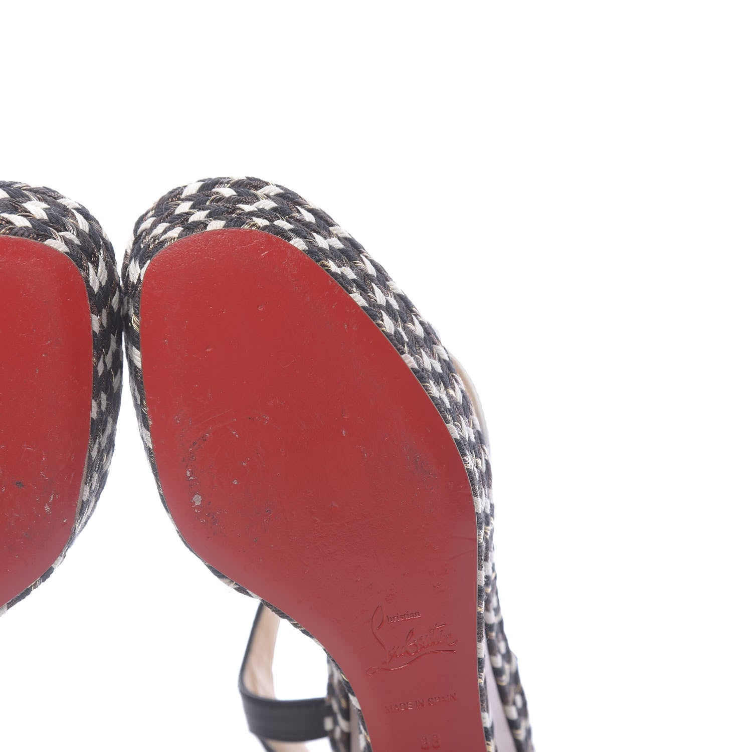 Christian Louboutin Lagoa 70 Platform Sandals 38 White Black 11 of 12