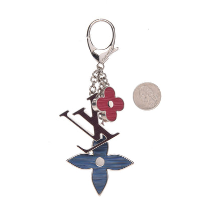 Louis Vuitton Fleur d Epi Bag Charm Figue Fuchsia Indigo 2 of 2