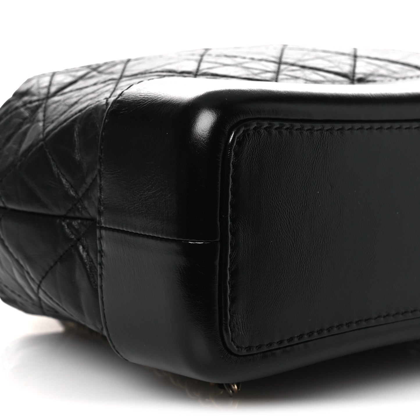 Aged Calfskin Quilted Small Gabrielle Backpack Black