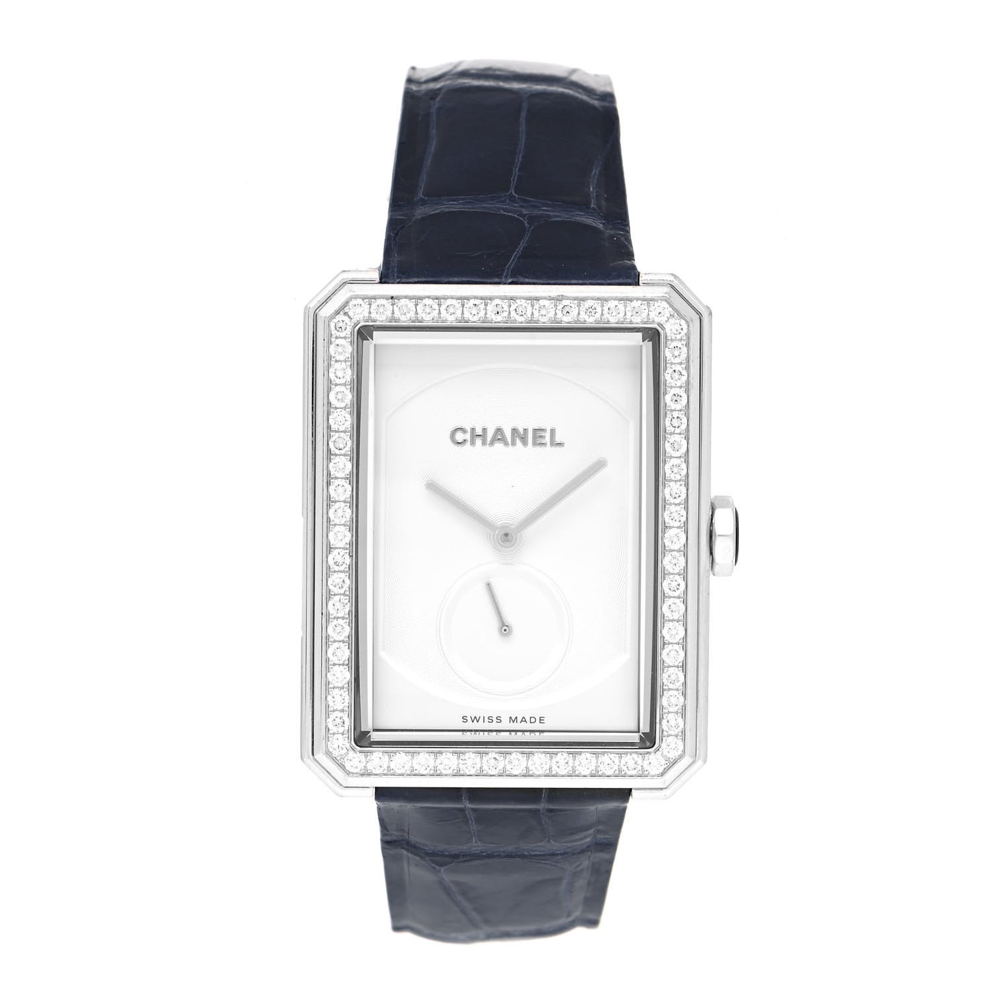 18K White Gold Alligator Diamond Bezel 29mm Boy-Friend Manual Winding Watch