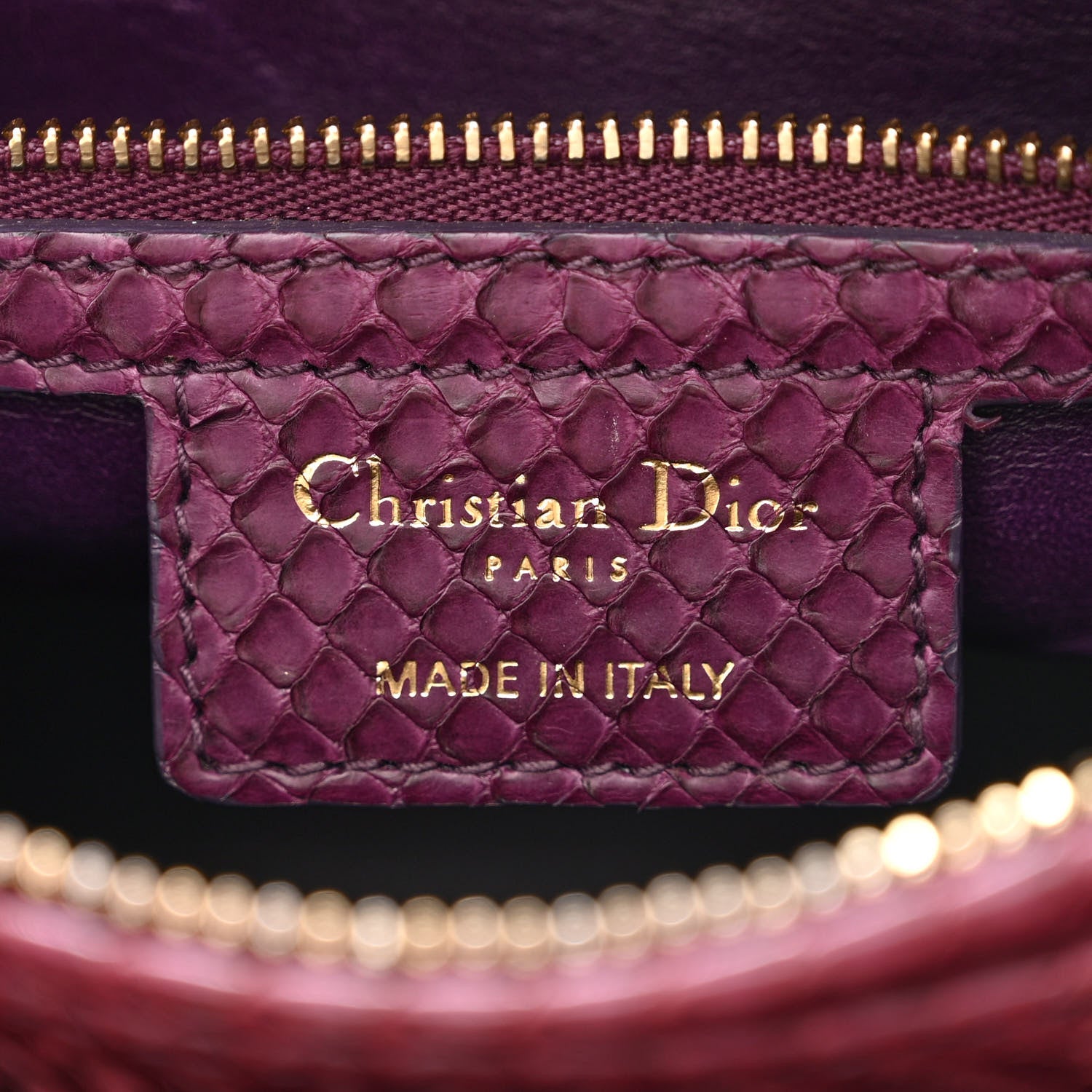 Christian Dior Snakeskin Medium Lady Dior Purple 6 of 10