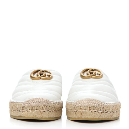 Gucci Nappa Matelasse GG Marmont Espadrille Slippers 36.5 Great White 2 of 12