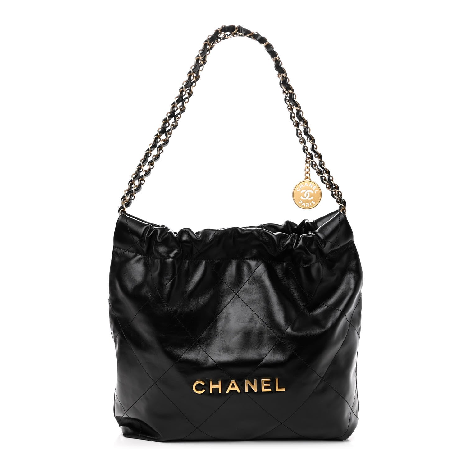 Chanel Shiny Calfskin Quilted Small Chanel 22 Black 3 of 11