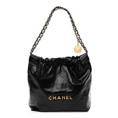 Chanel Shiny Calfskin Quilted Small Chanel 22 Black 3 of 11
