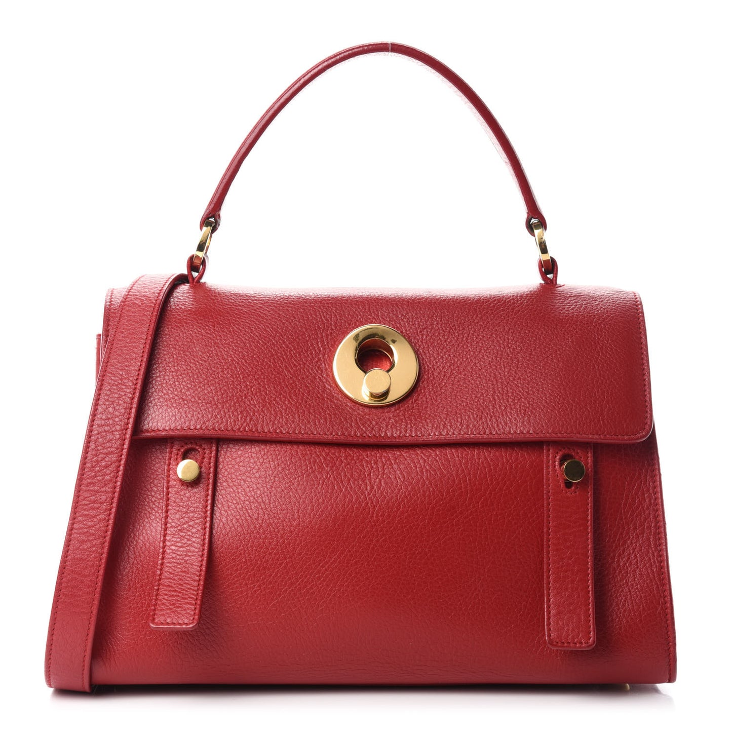 Calfskin Canvas Small Muse Two Red