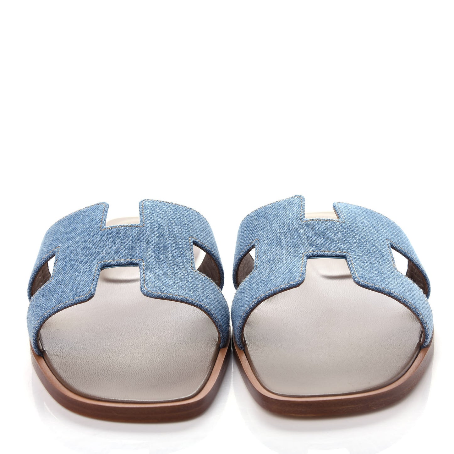 Denim Canvas Oran Sandals 37 Bleu Clair