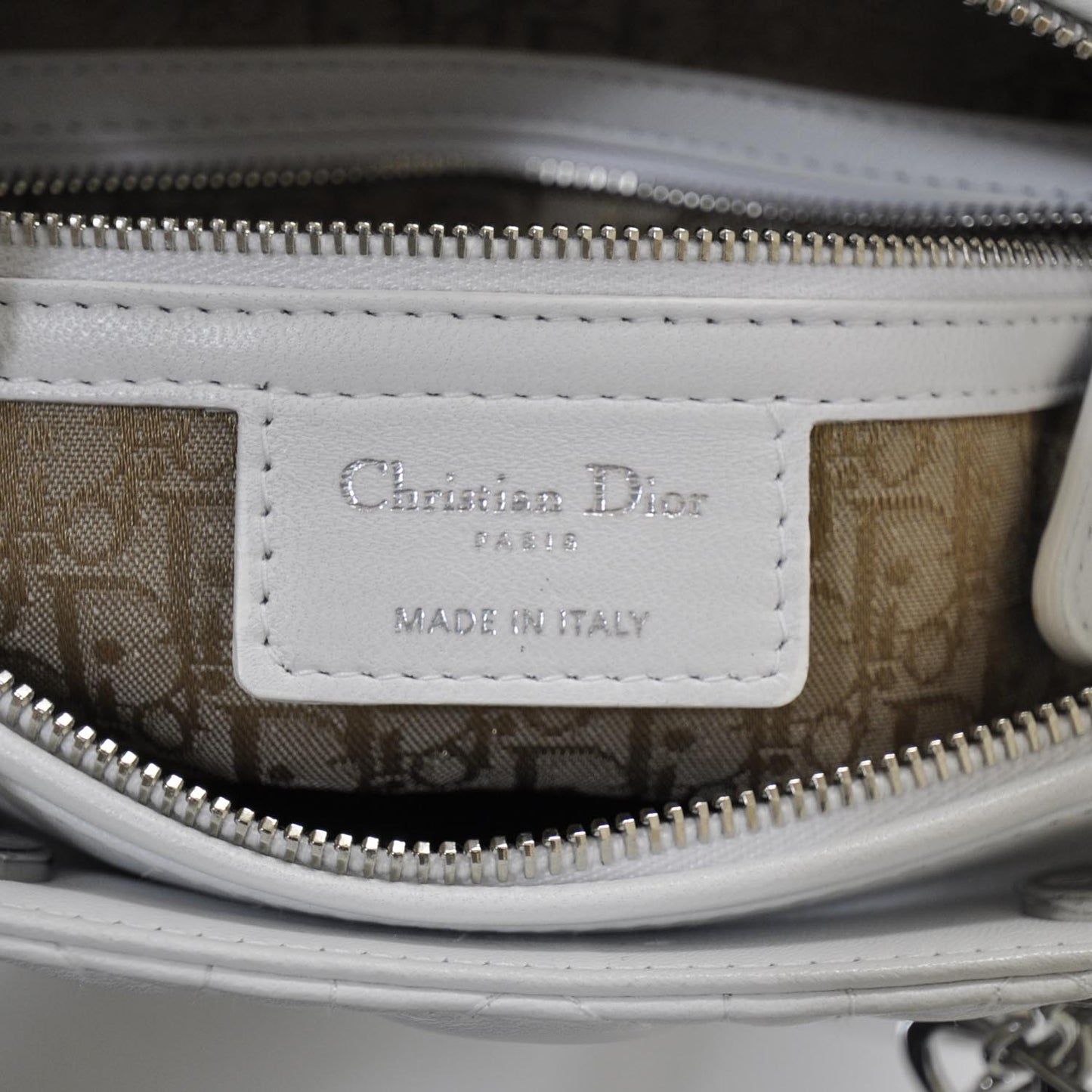 Lambskin Cannage Large Lady Dior White