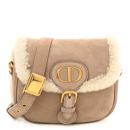 Christian Dior Suede Shearling Small Bobby Flap Beige 1 of 9