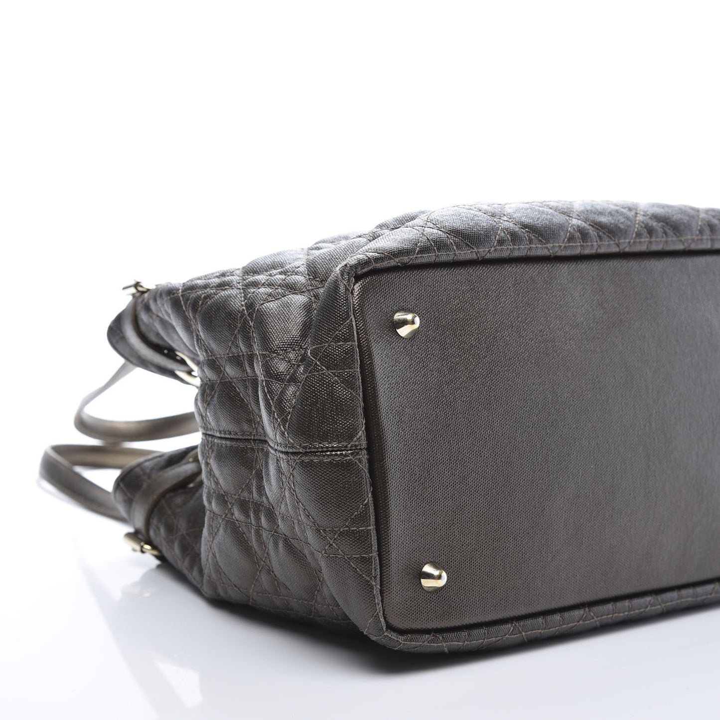 Coated Canvas Cannage Small Panarea Tote Bronze