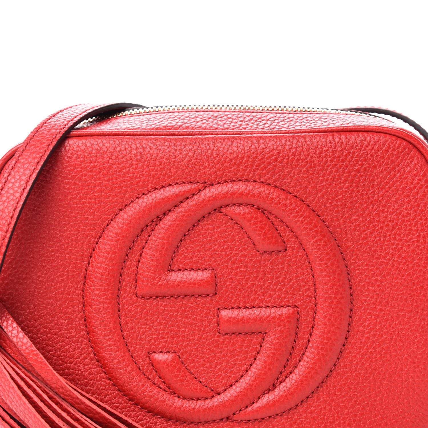 Gucci Pebbled Calfskin Small Soho Disco Bag Vibrant Red 11 of 11
