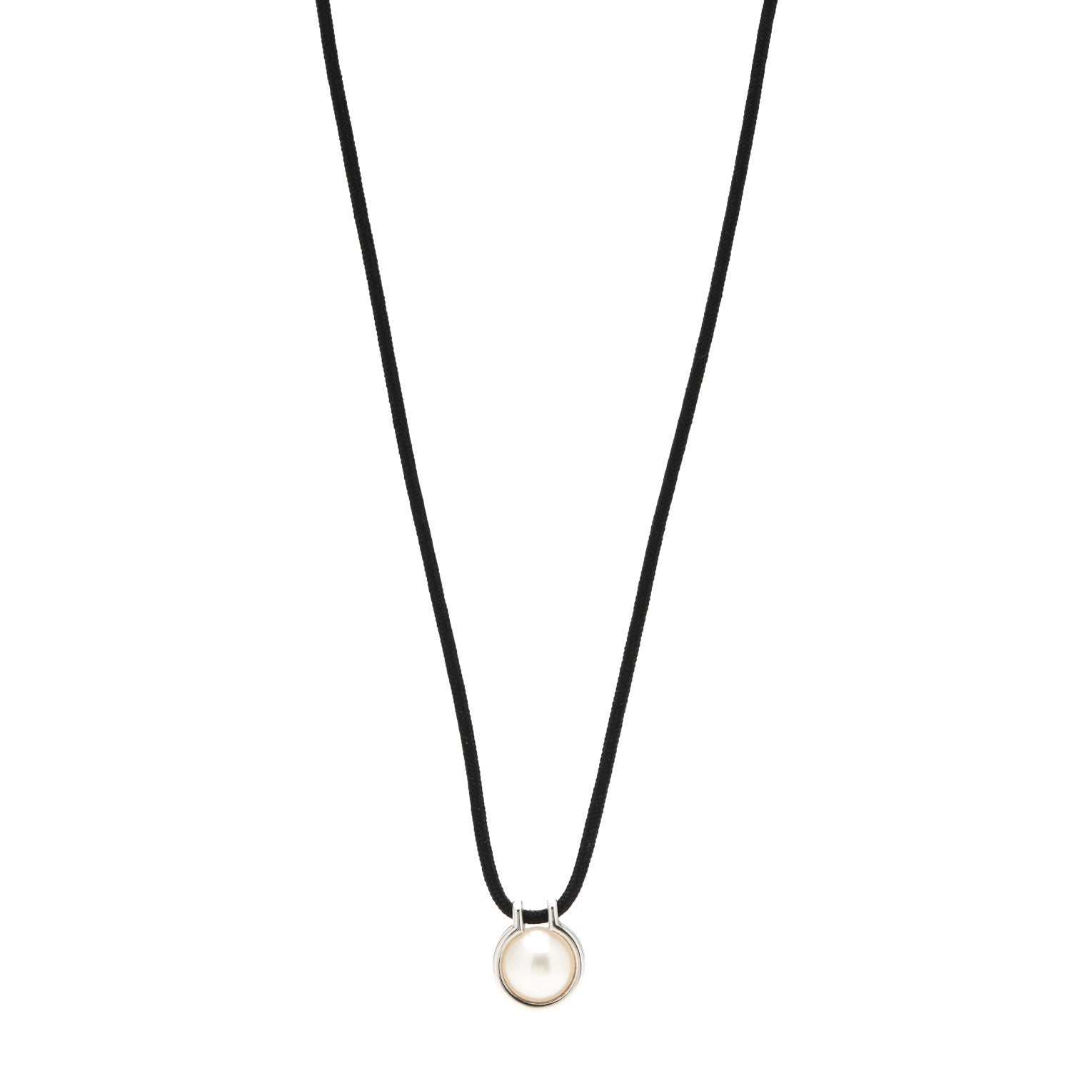 Tiffany Sterling Silver Pearl HardWear Cord Necklace 1 of 5